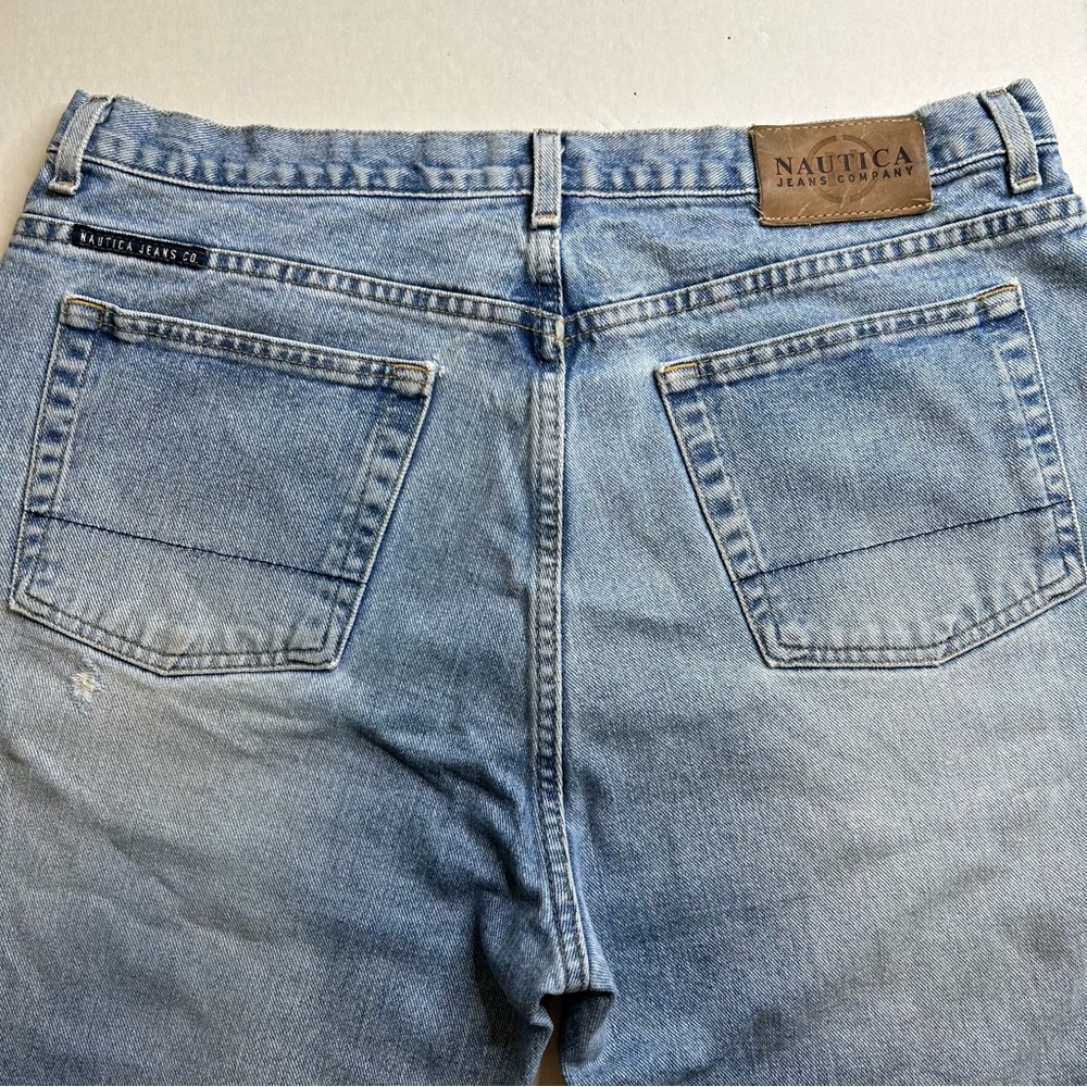 Men Vintage Nautica 36x32 Easy Fit Distressed Blue Jeans - Picture 7 of 16